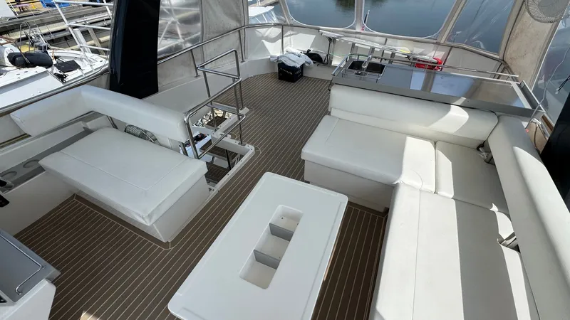 Frida Cat Yacht Photos Pics 2018 Leopard Power Cat Flybridge Settee facing aft