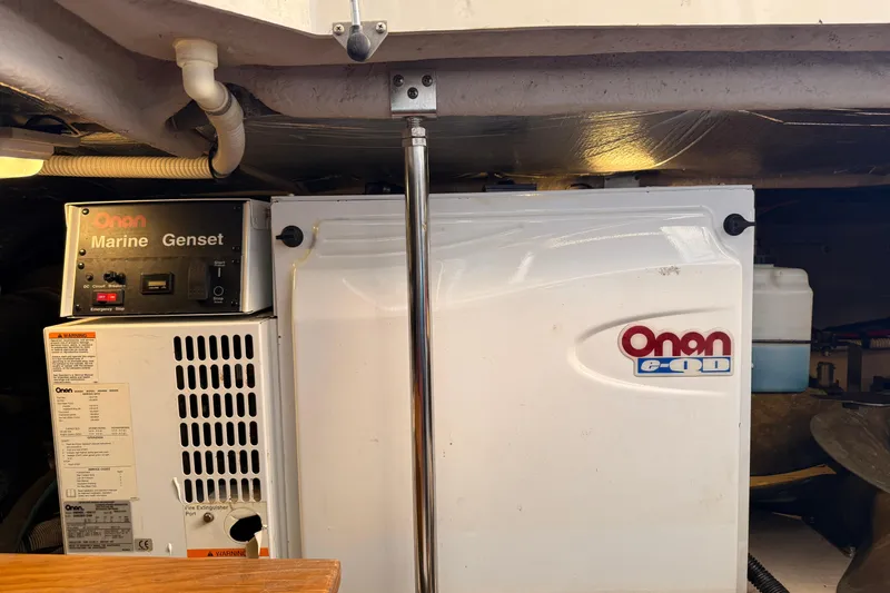 Sea Trials Yacht Photos Pics Onan Marine Genset in 2007 Sea Ray 44 Sedan Bridge engine room.