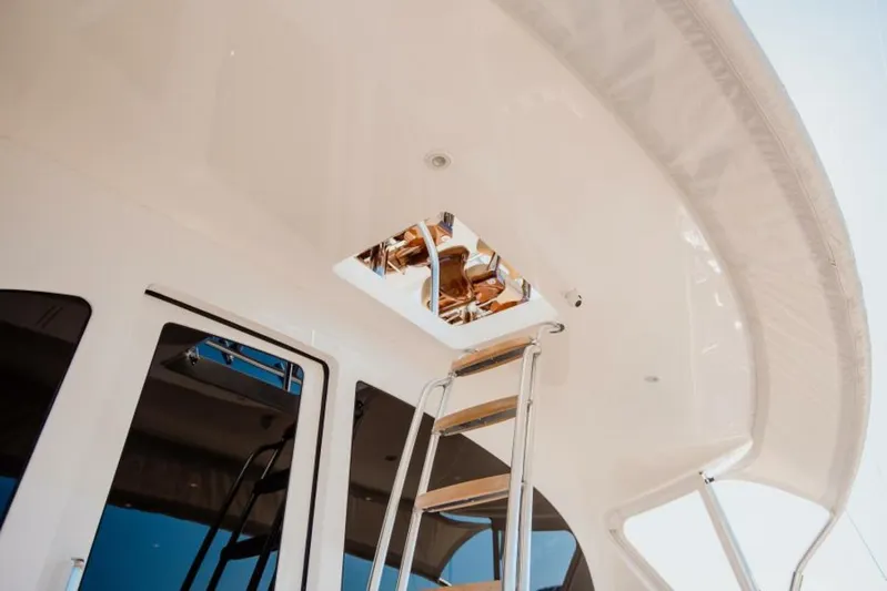 C Student Yacht Photos Pics Viking 66 Convertible 2017 yacht ladder and hatch detail, exterior view.