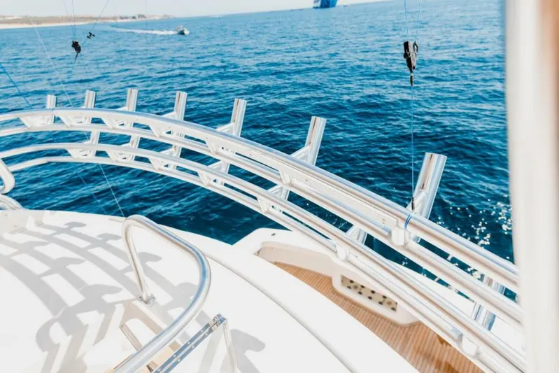 C Student Yacht Photos Pics Viking 66 Convertible yacht, 2017 model, with ocean view and fishing rods.