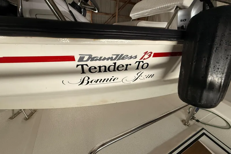 Bonnie Jean Yacht Photos Pics 1998 Ocean Alexander Pilothouse Model 584 with Dauntless 13 tender, named "Bonnie Jean."