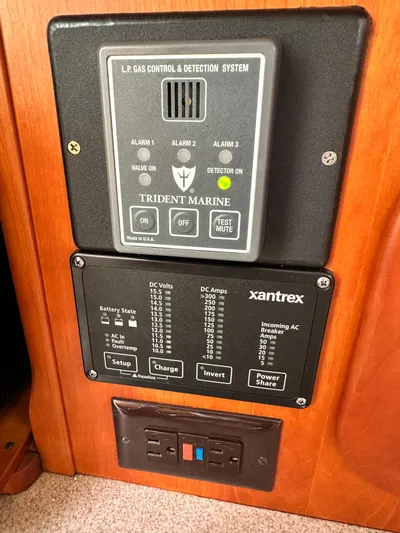  Yacht Photos Pics Control panel on 2005 Hinckley 36 boat with gas detection and power management systems.
