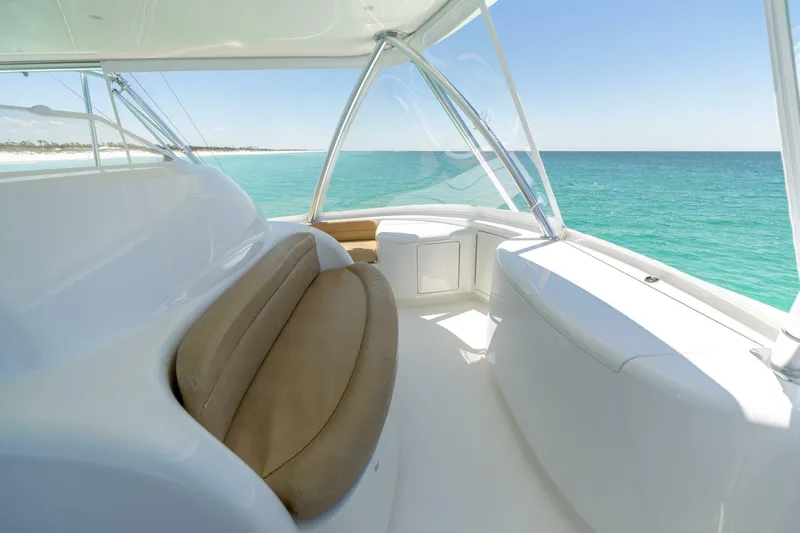 Gas Money Yacht Photos Pics Luxurious 2015 Viking 62 Convertible yacht interior with ocean view.