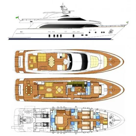  Yacht Photos Pics Benetti Sail Division 90 yacht, 2010 model, exterior and interior layout design.