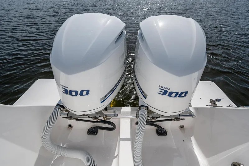 Christyl Clear Yacht Photos Pics Twin Yamaha 300 engines on a 2018 Intrepid 327 Center Console boat.