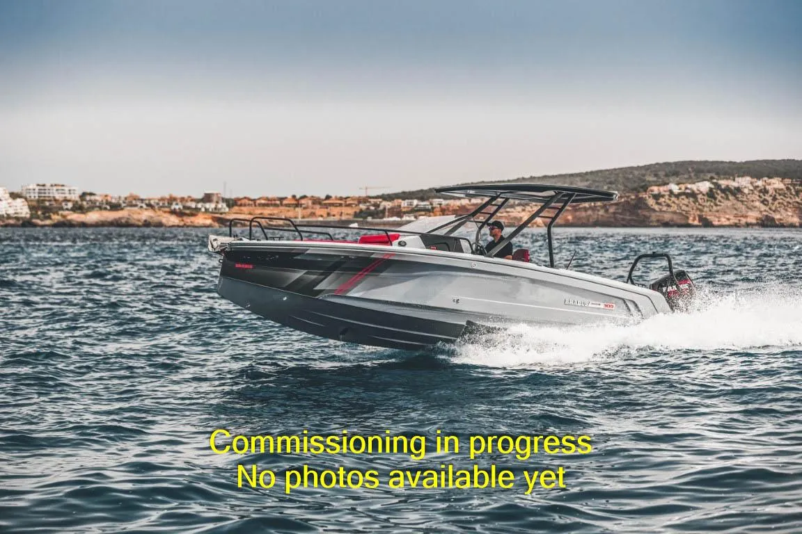 2024 BRABUS SHADOW 300 CT speedboat cruising on open water.