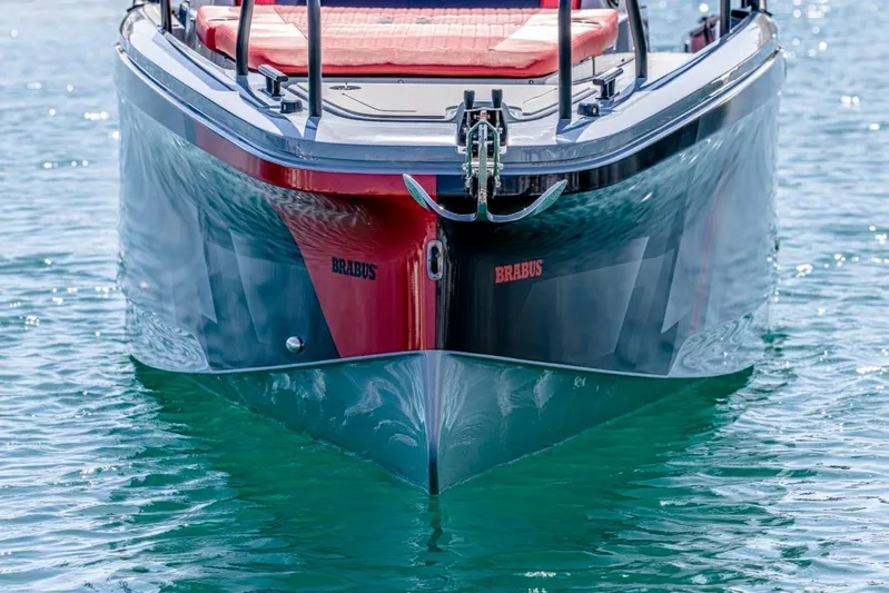  Yacht Photos Pics 2024 BRABUS SHADOW 300 CT boat on water, sleek design, front view.