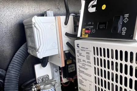 Sea The World Yacht Photos Pics Electrical components inside a 2023 Fountaine Pajot Elba 45 yacht.