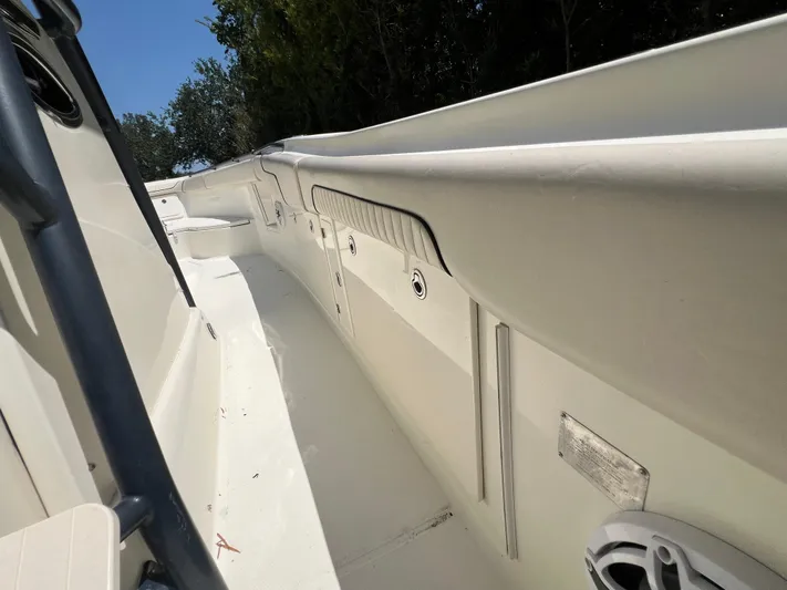  Yacht Photos Pics 2012 Hydra-Sports 3400 CC boat interior, showcasing sleek design and spacious layout.