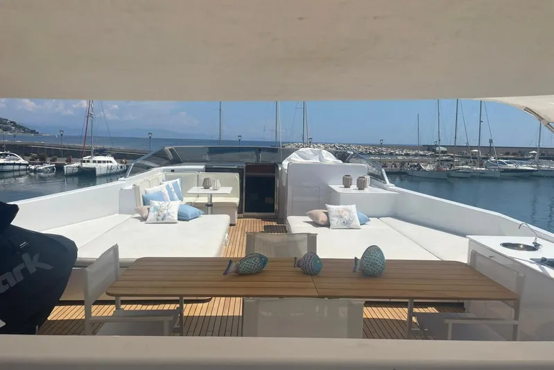  Yacht Photos Pics Luxurious 2009 Castagnola 24 yacht with spacious deck and elegant seating in marina.