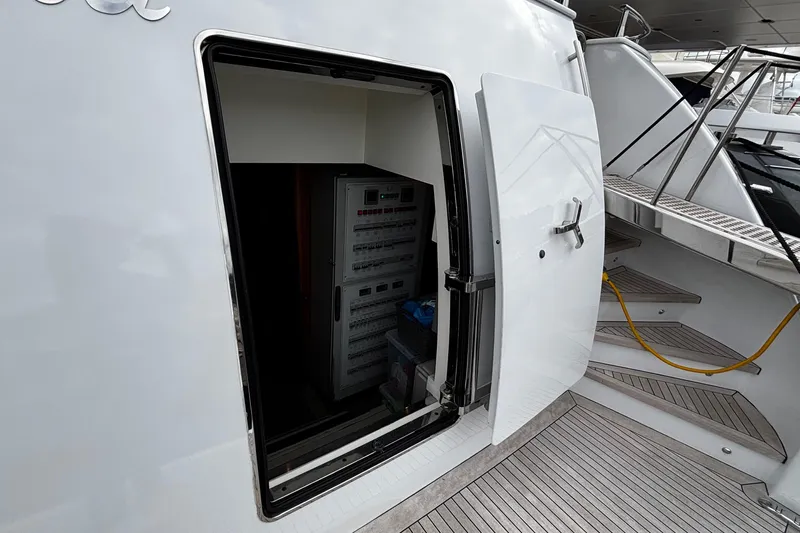  Yacht Photos Pics Open hatch on 2009 Castagnola 24 yacht revealing electrical panel inside.