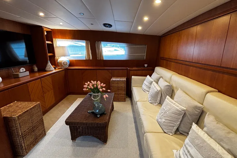  Yacht Photos Pics Luxurious interior of 2009 Castagnola 24 yacht with elegant seating and decor.