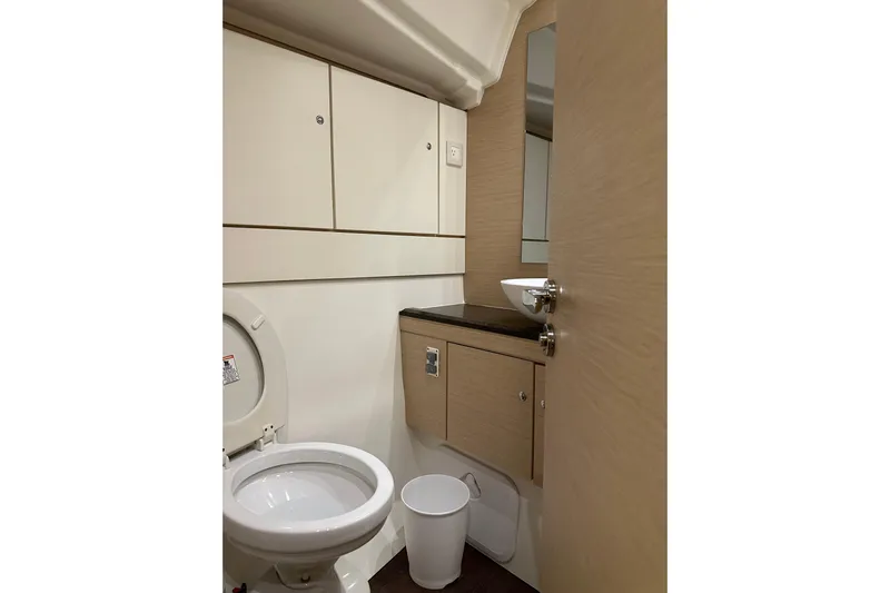 Recovery Room Yacht Photos Pics 2019 Jeanneau 51 yacht bathroom with modern fixtures and compact design.