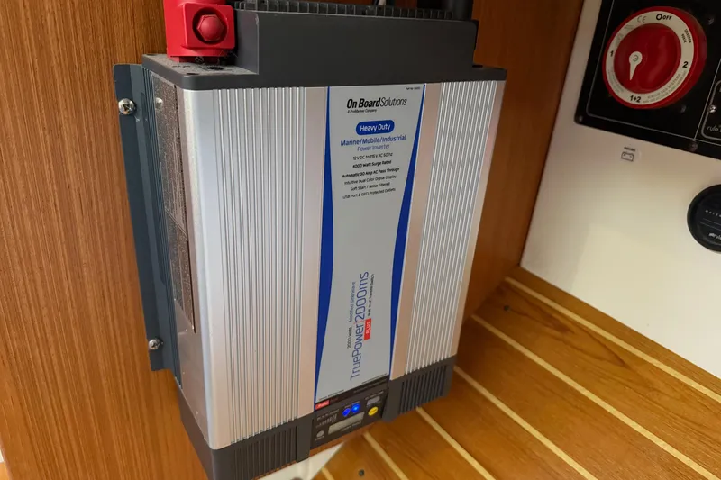 Magic Yacht Photos Pics Heavy-duty marine inverter installed on a 2011 Catalina 355 yacht interior.