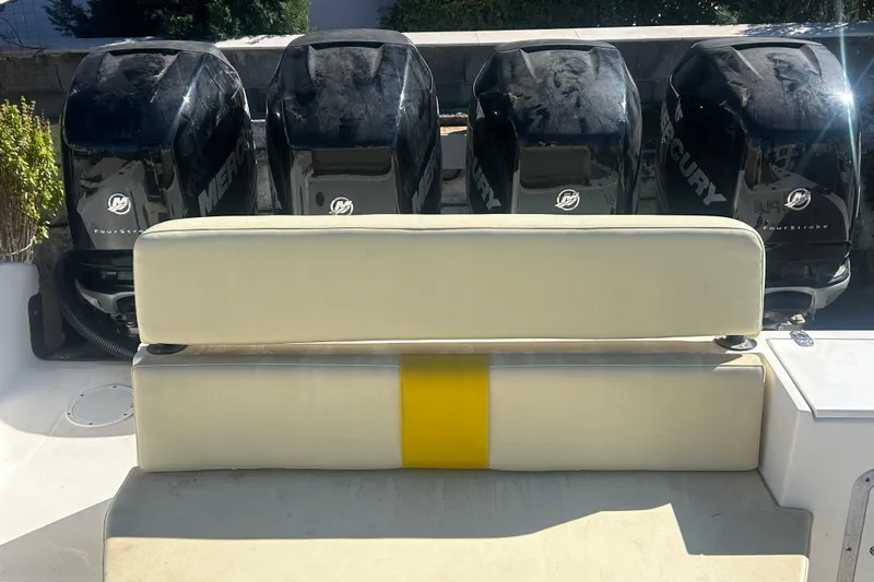 4play Yacht Photos Pics 2013 Fountain 38 Sportfish CC Open Bow with four Mercury outboard engines.