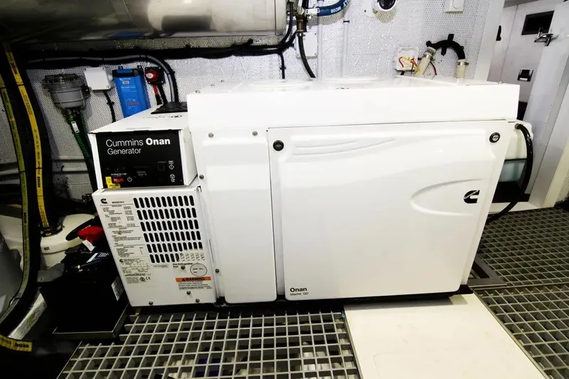 Bugsy Yacht Photos Pics Cummins Onan generator in 2020 Galeon 550 Fly yacht engine room.