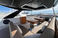 Luxurious 2023 Astondoa AS8 yacht interior with elegant seating and modern design.