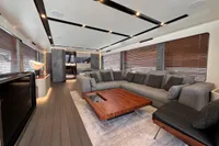 Luxurious interior of 2023 Astondoa AS8 yacht with modern furnishings and elegant design.