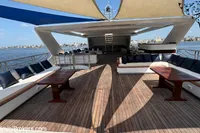 Luxurious 2024 Custom 29m Charter MY yacht with spacious deck and elegant seating.