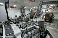 Engine room of 2024 Custom 29m Charter MY yacht, featuring advanced machinery and equipment.