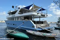 Luxury 2024 Custom 29m Charter MY yacht docked, featuring sleek design and modern amenities.
