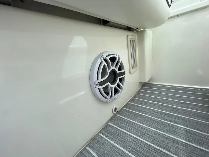  Yacht Photos Pics Speaker and deck detail on 2010 Sea Ray 450 Sundancer boat.