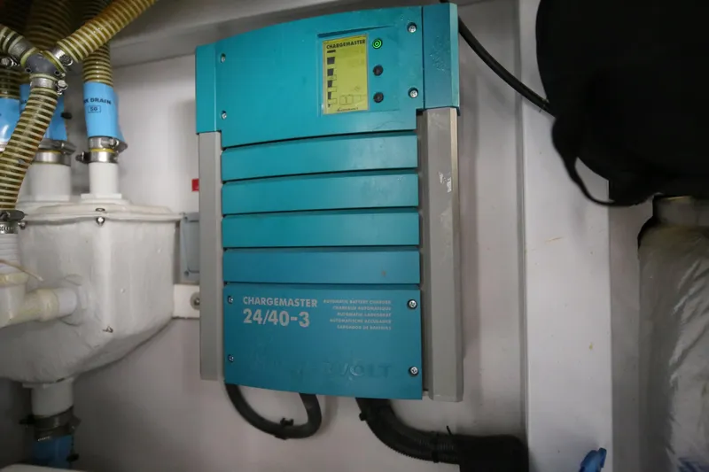  Yacht Photos Pics Battery charger in a 2015 Princess V48 yacht engine room.