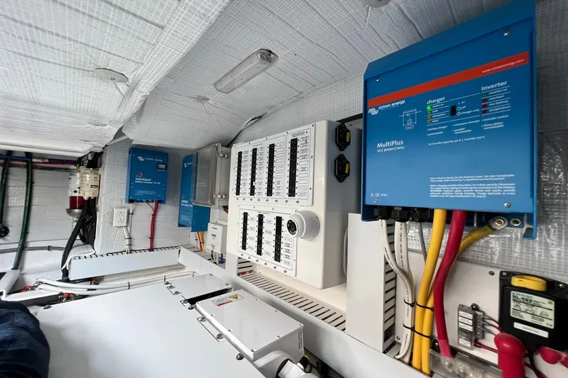  Yacht Photos Pics Electrical system of 2022 Sabre 45 Salon Express with inverters and control panels.