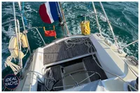 Sailboat deck view with ropes and flag, BOUVIER/JOUFFRAY BILINGA 1976 model.