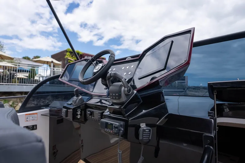  Yacht Photos Pics Cockpit of 2026 GRAND OCEAN 37 yacht with modern steering and controls.