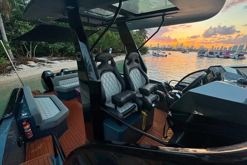  Yacht Photos Pics Luxury GRAND OCEAN 37 boat interior with sunset view, 2026 model.