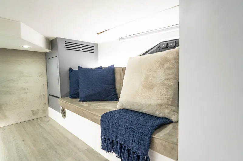  Yacht Photos Pics Luxurious interior seating in 2026 GRAND OCEAN 37 yacht with plush cushions and modern design.