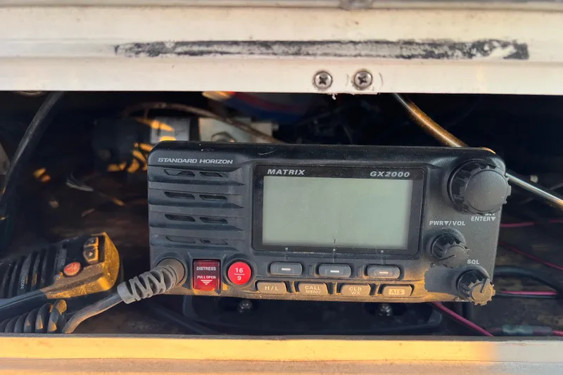 Reel Carolina II Yacht Photos Pics Standard Horizon Matrix GX2000 radio on 2002 Out Island 38 Express Fisherman boat.