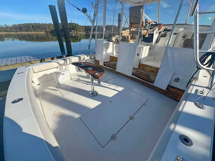 Precedent Yacht Photos Pics Jersey Cape 36 Express 1998 boat at serene lake.