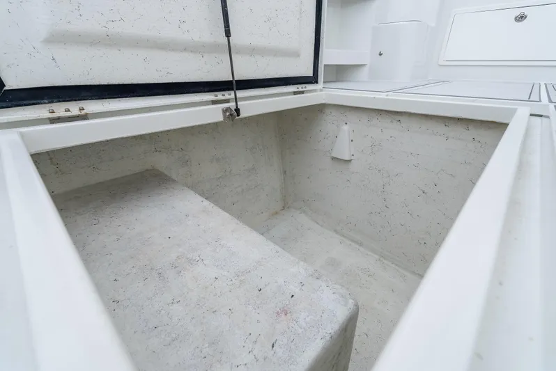  Yacht Photos Pics Open storage compartment on 2018 Lindell 46 F boat.