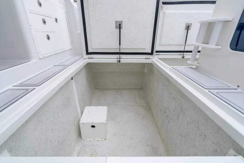  Yacht Photos Pics Spacious storage compartment on a 2018 Lindell 46 F boat.