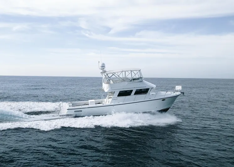  Yacht Photos Pics Lindell 46 F yacht cruising on open sea, 2018 model.