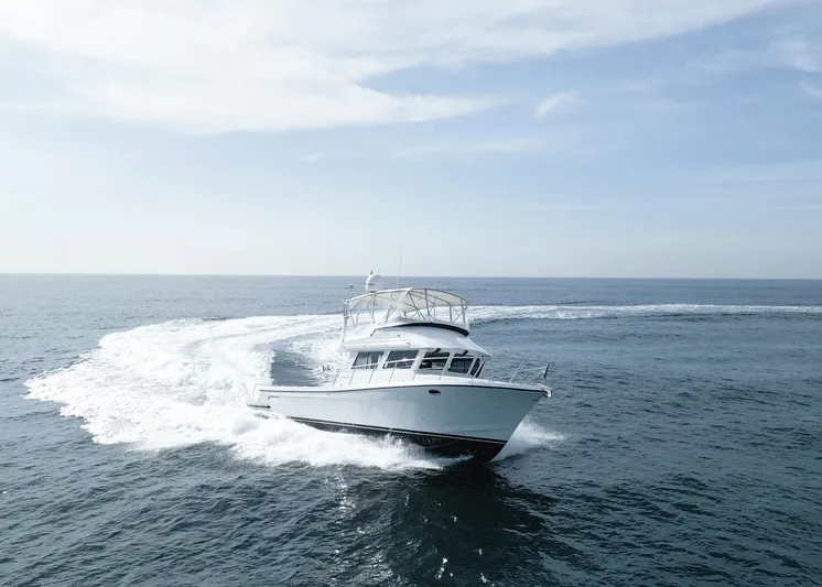  Yacht Photos Pics Lindell 46 F yacht cruising on open sea, 2018 model.