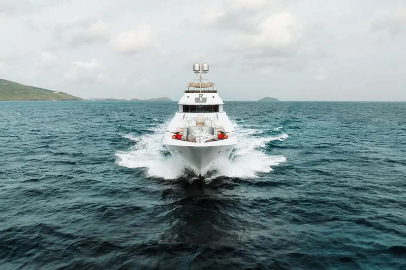 Just Enough Yacht Photos Pics Luxury yacht Ares Custom Marine 141 cruising on open sea, 2012 model.