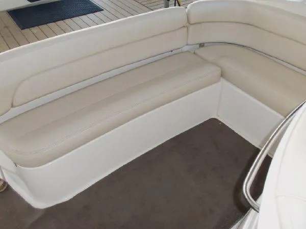  Yacht Photos Pics 2009 Regal Commodore 4060 boat interior with beige seating.