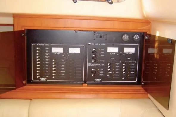 Navigator Yacht Photos Pics Electrical control panel on 2002 Island Packet Packet Craft Express 360 yacht.