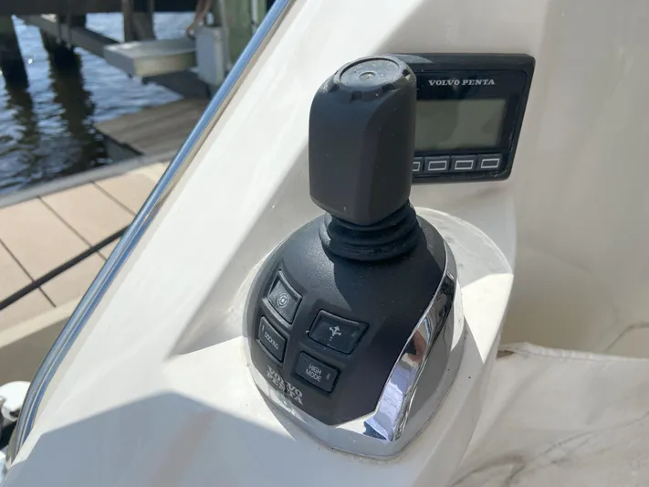  Yacht Photos Pics Joystick control on a 2016 Riviera 43 Open Flybridge boat.