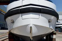 Front view of 2023 Custom Limo Tender boat on dry dock.