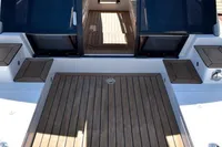 Custom 2023 Limo Tender with sleek design and spacious wooden deck.