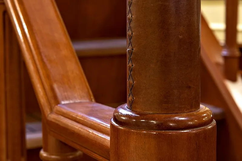 Invader Yacht Photos Pics Polished wooden interior detail of 1905 Gaff Schooner by G. LAWLEY & Son Corporation.