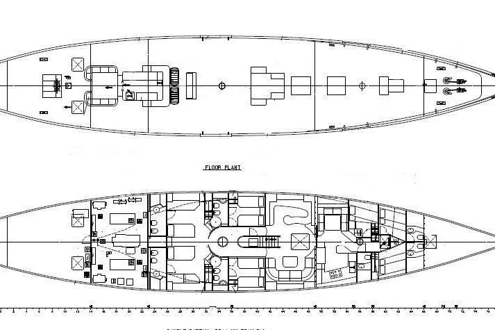 Invader Yacht Photos Pics Blueprint of 1905 Gaff Schooner by G. LAWLEY & Son Corporation, USA.