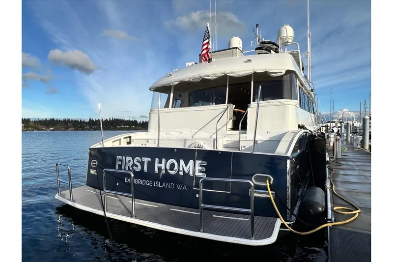 First Home Yacht Photos Pics 1988 Cheoy Lee 92 yacht docked, named "First Home," Bainbridge Island, WA.