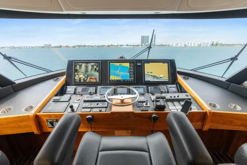 Pipe Dream Yacht Photos Pics 2022 Viking 68 Enclosed Bridge- PIPE DREAM- Helm