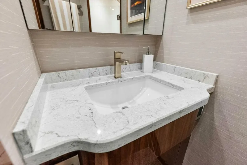 Pipe Dream Yacht Photos Pics 2022 Viking 68 Enclosed Bridge- PIPE DREAM- Forward Stateroom Head