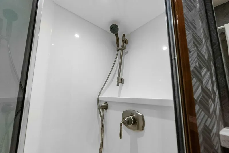 Pipe Dream Yacht Photos Pics 2022 Viking 68 Enclosed Bridge- PIPE DREAM- Forward Stateroom Head